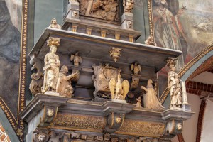 Epitafium Jakuba Schoresiusa (+1606) – renesansowe, marmurowe z alabastrowymi rzeźbami